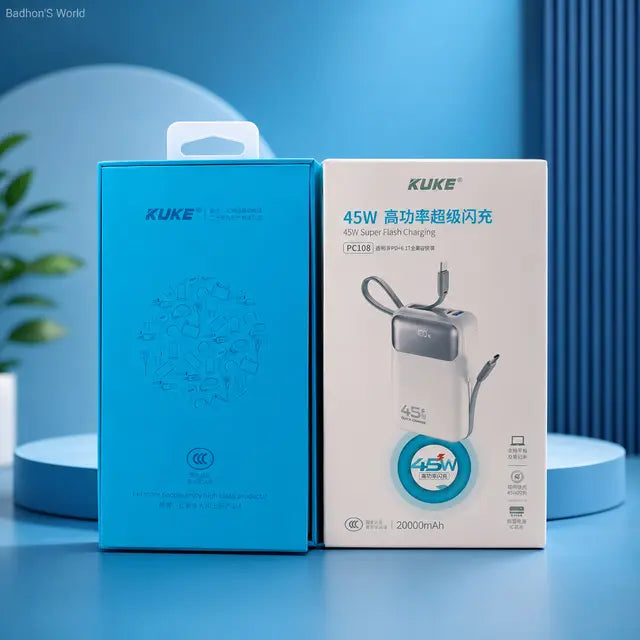 KUKE PC108 45W Super Fast Charging Power Bank – 20000mAh